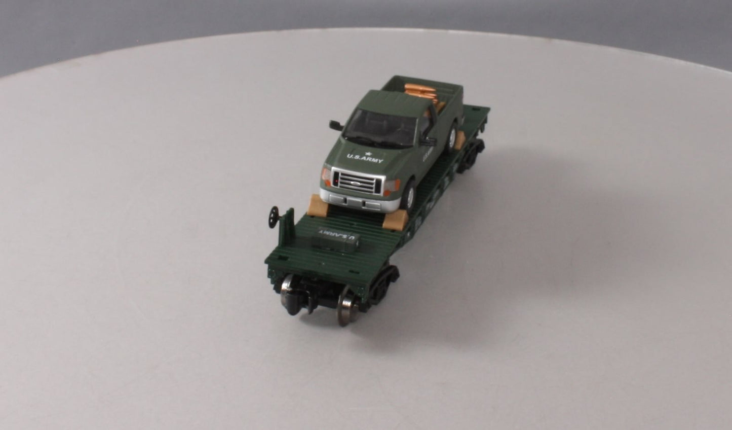 Menards 279-2655 O United States Army Flat Car w/ F-150 Pick-up NIB