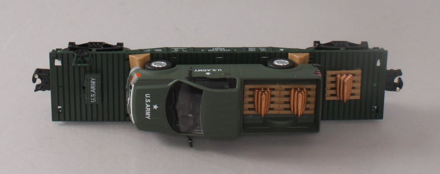 Menards 279-2655 O United States Army Flat Car w/ F-150 Pick-up NIB