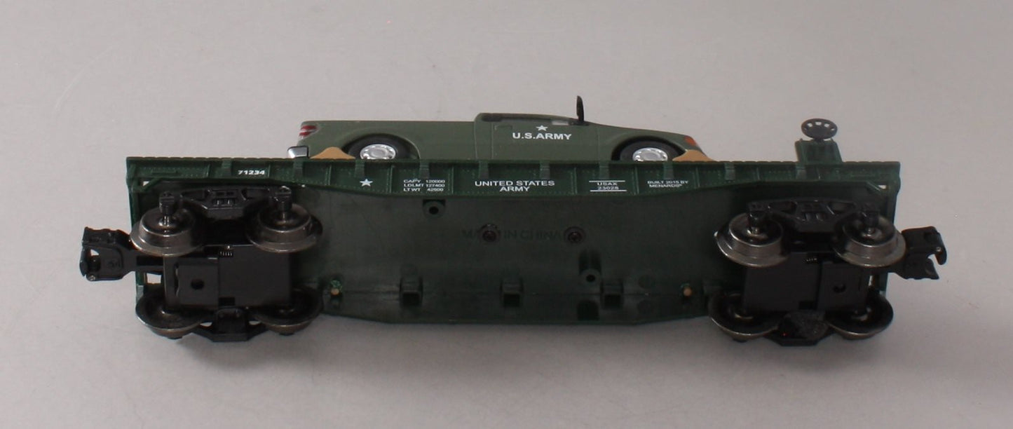 Menards 279-2655 O United States Army Flat Car w/ F-150 Pick-up NIB