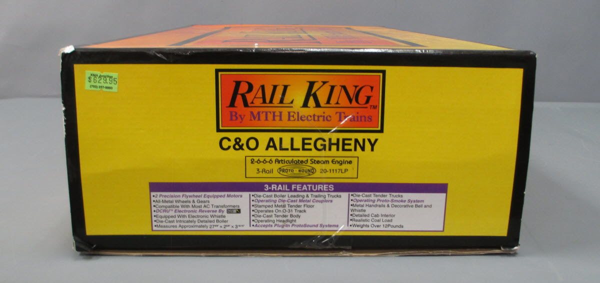 MTH 20-1117-1 O C&O ALLEGHENY 2-6-6-6 Steam Locomotive & Tender #1604 w/PS1 NIB