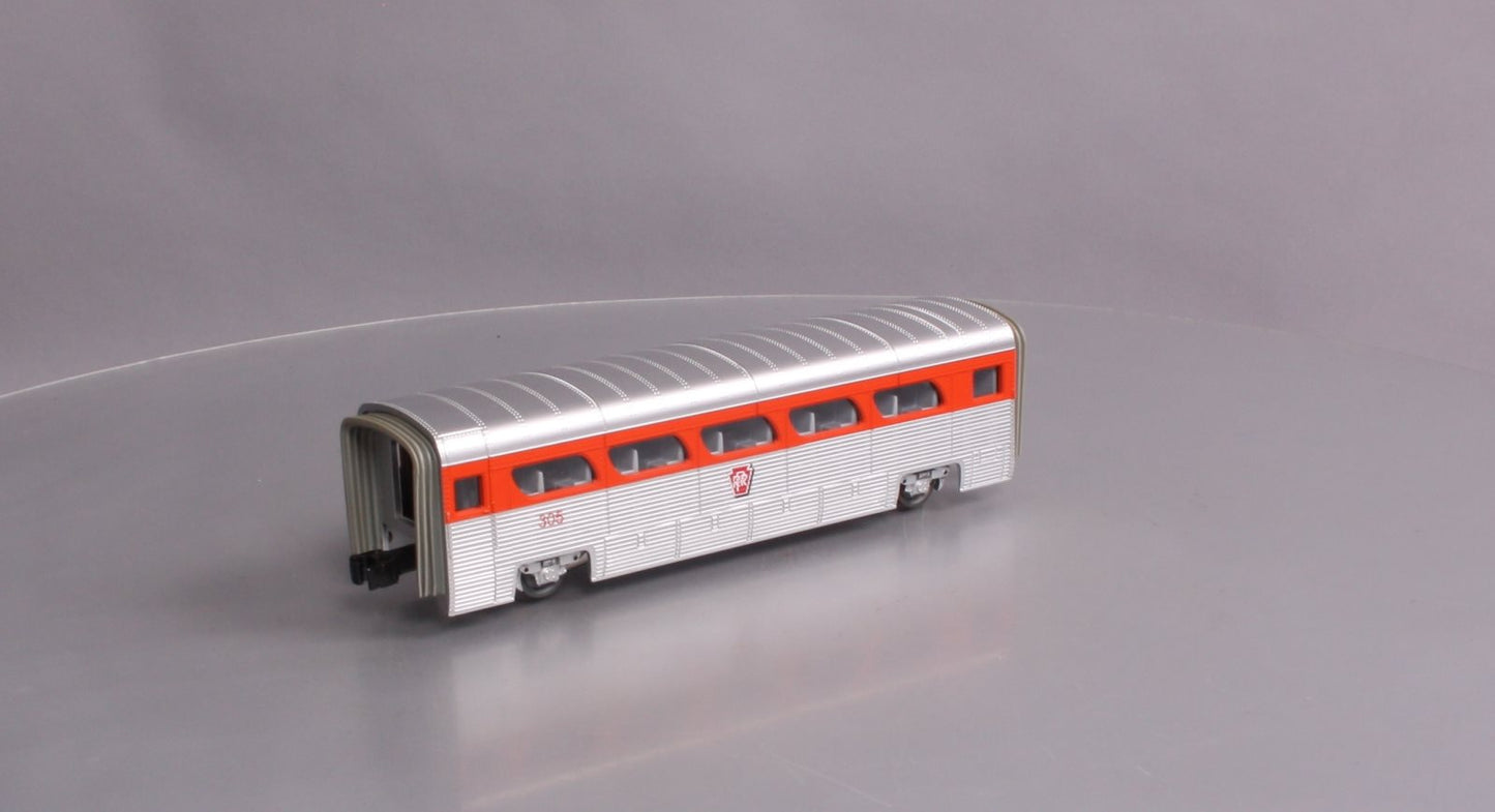 MTH 30-6166 O Gauge Pennsylvania Aerotrain Coach Passenger Car #305 LN/Box