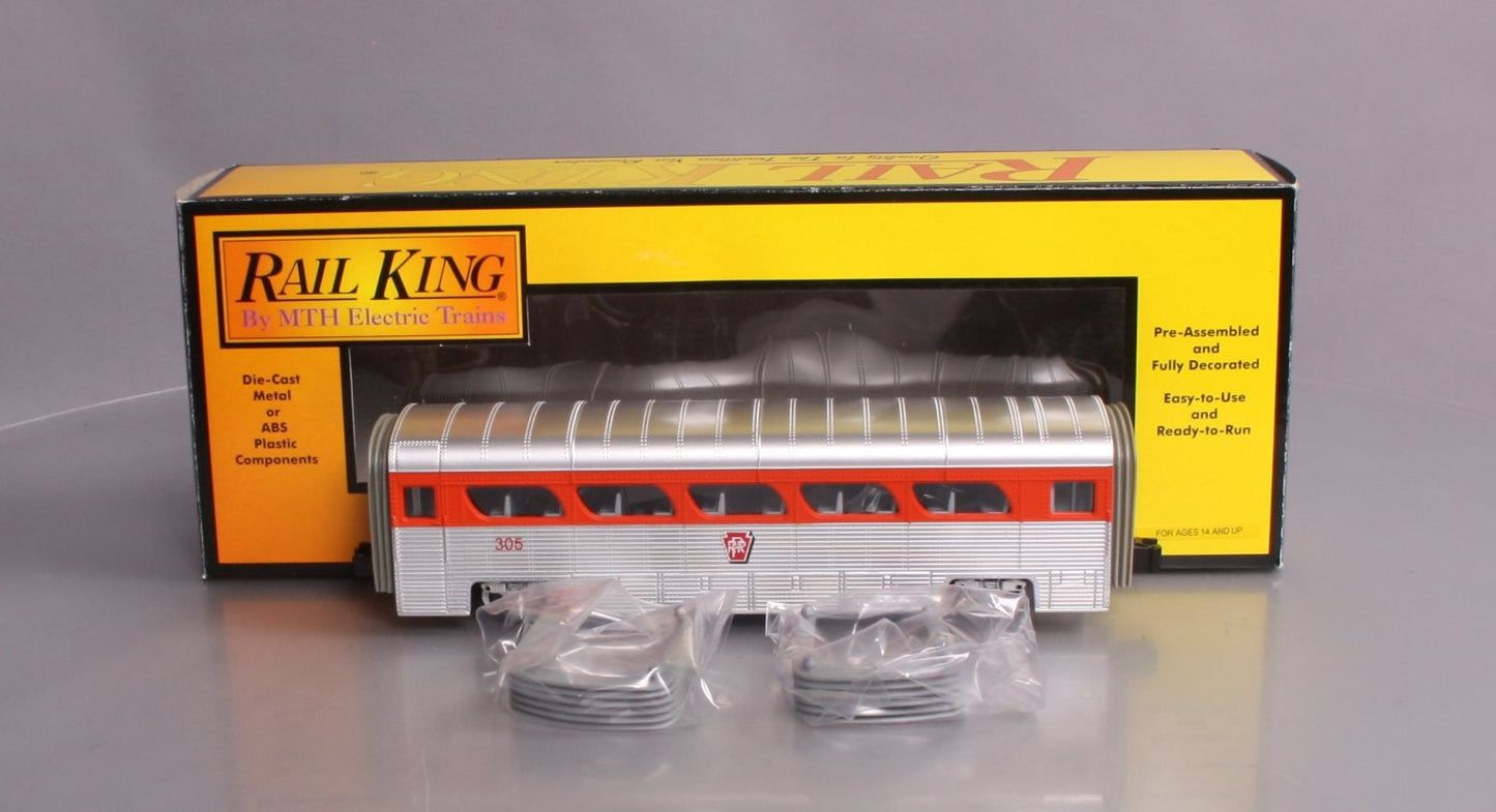 MTH 30-6166 O Gauge Pennsylvania Aerotrain Coach Passenger Car #305 LN/Box