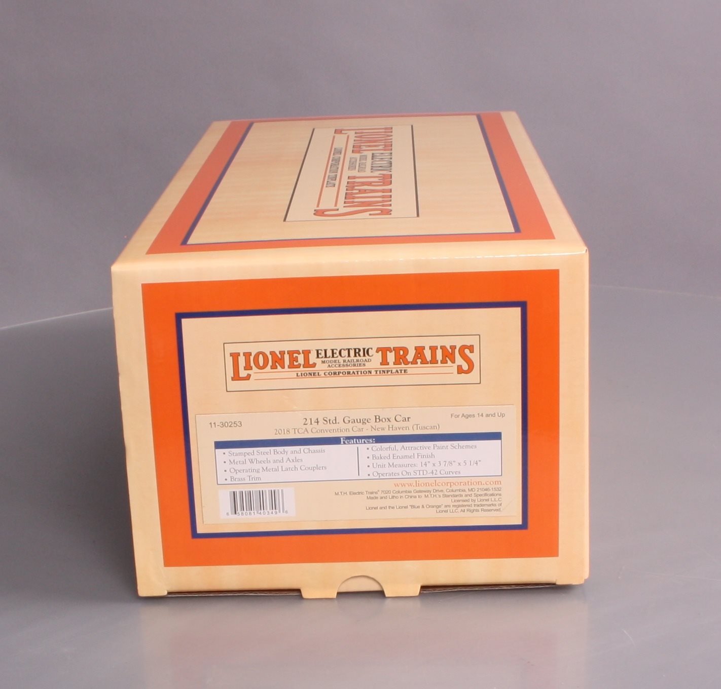 Lionel 11-30253 214 Std. Gauge Box Car - New Haven (Tuscan) LN/Box