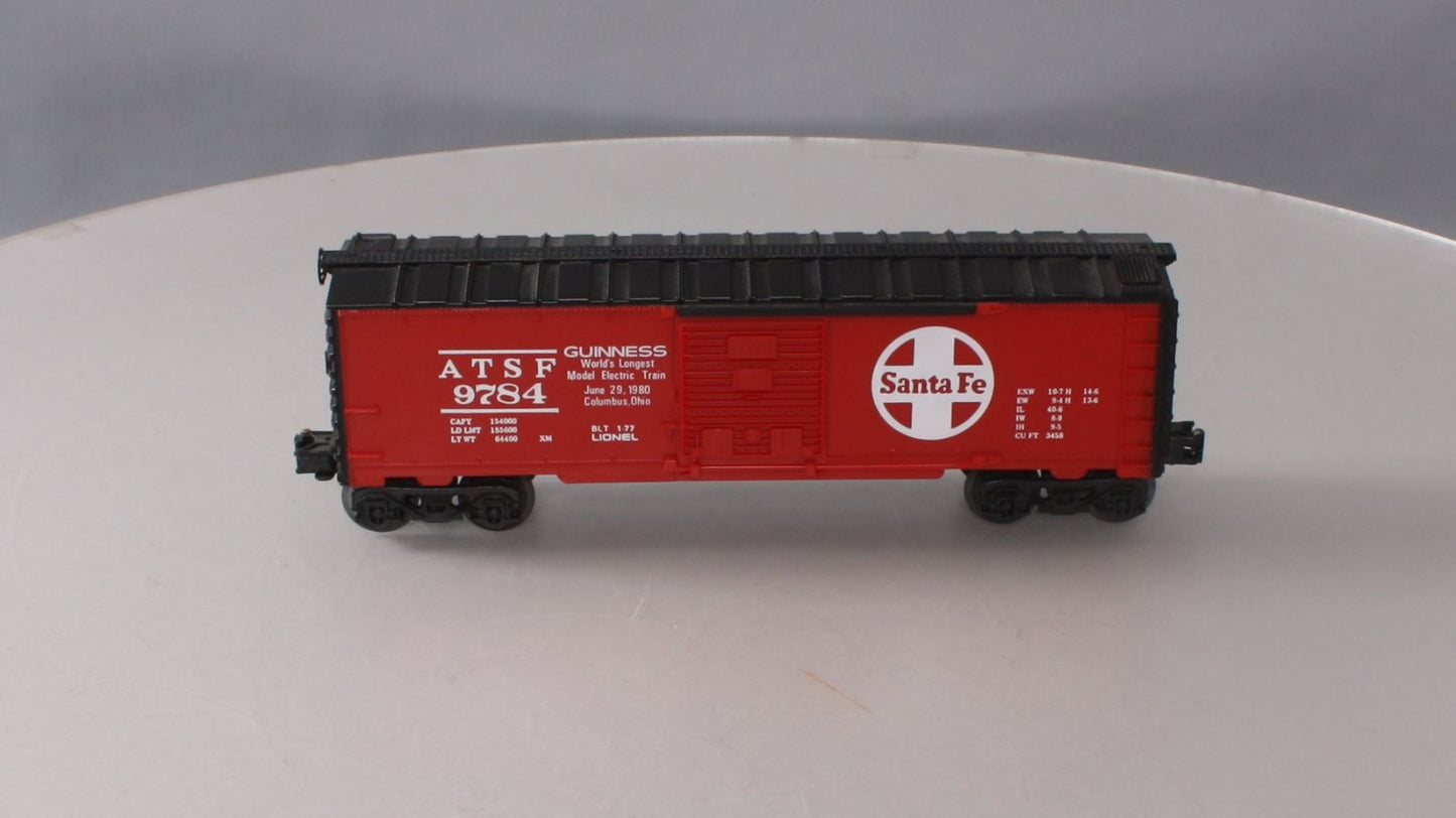 Lionel 6-9784 O Santa Fe Boxcar w/ Guinness Overstamp - Rare LN/Box