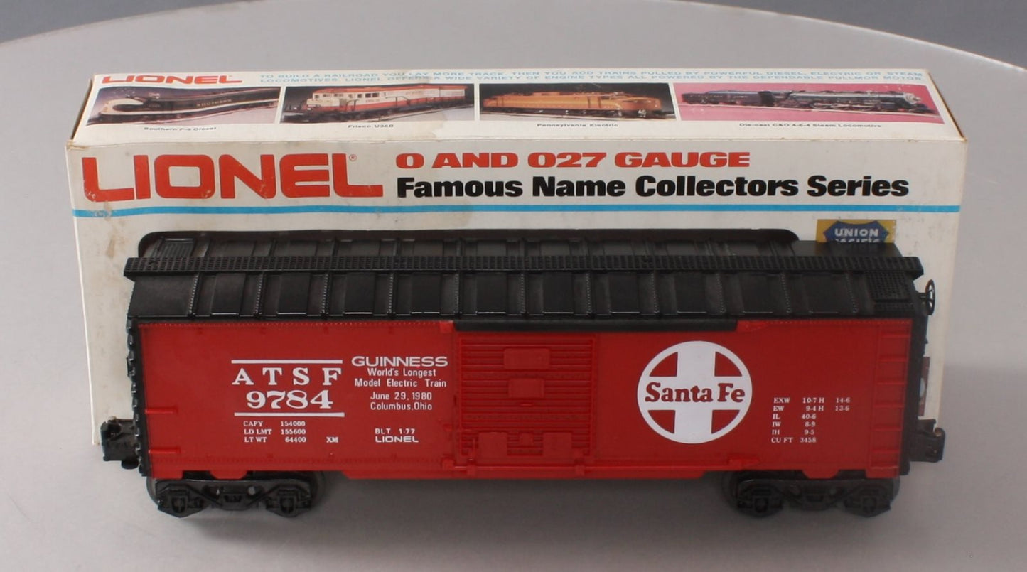 Lionel 6-9784 O Santa Fe Boxcar w/ Guinness Overstamp - Rare LN/Box