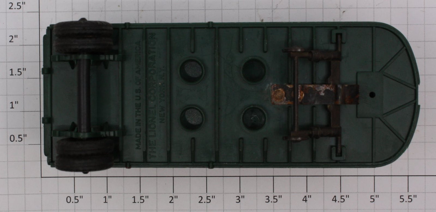 Lionel 3460-1 O Gauge Green "Lionel Trains" Trailer Van with "Fruehauf" Decals
