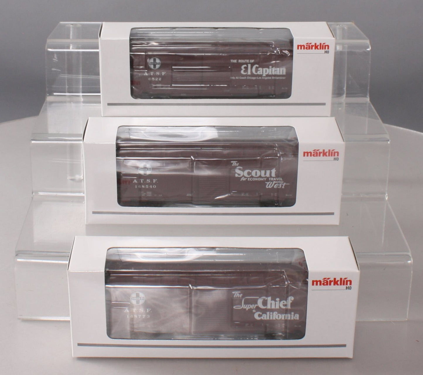Marklin 45651 HO Scale Santa Fe 40' Boxcar Set NIB