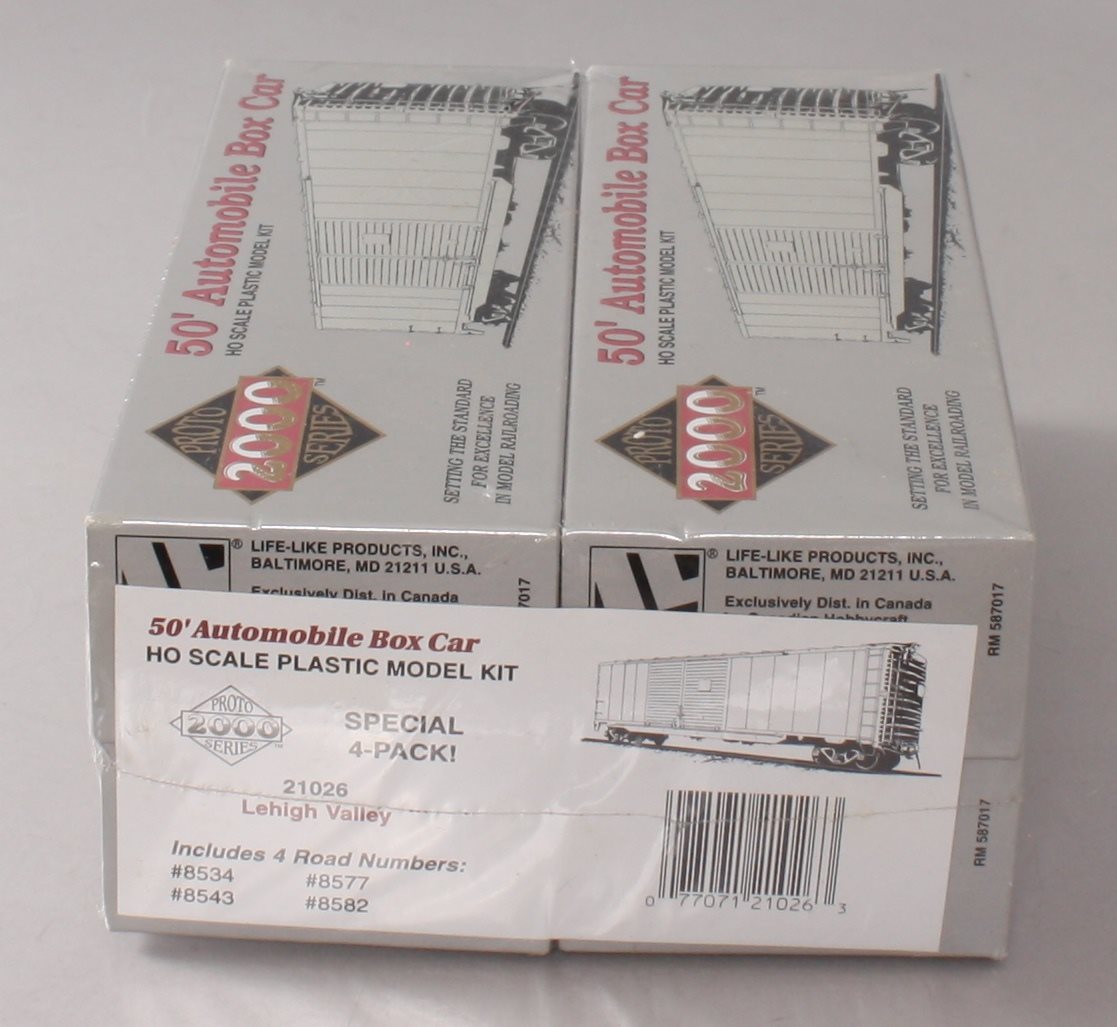 Proto 2000 21026 HO Lehigh Valley 50' Automobile Box Car 4-Pack
