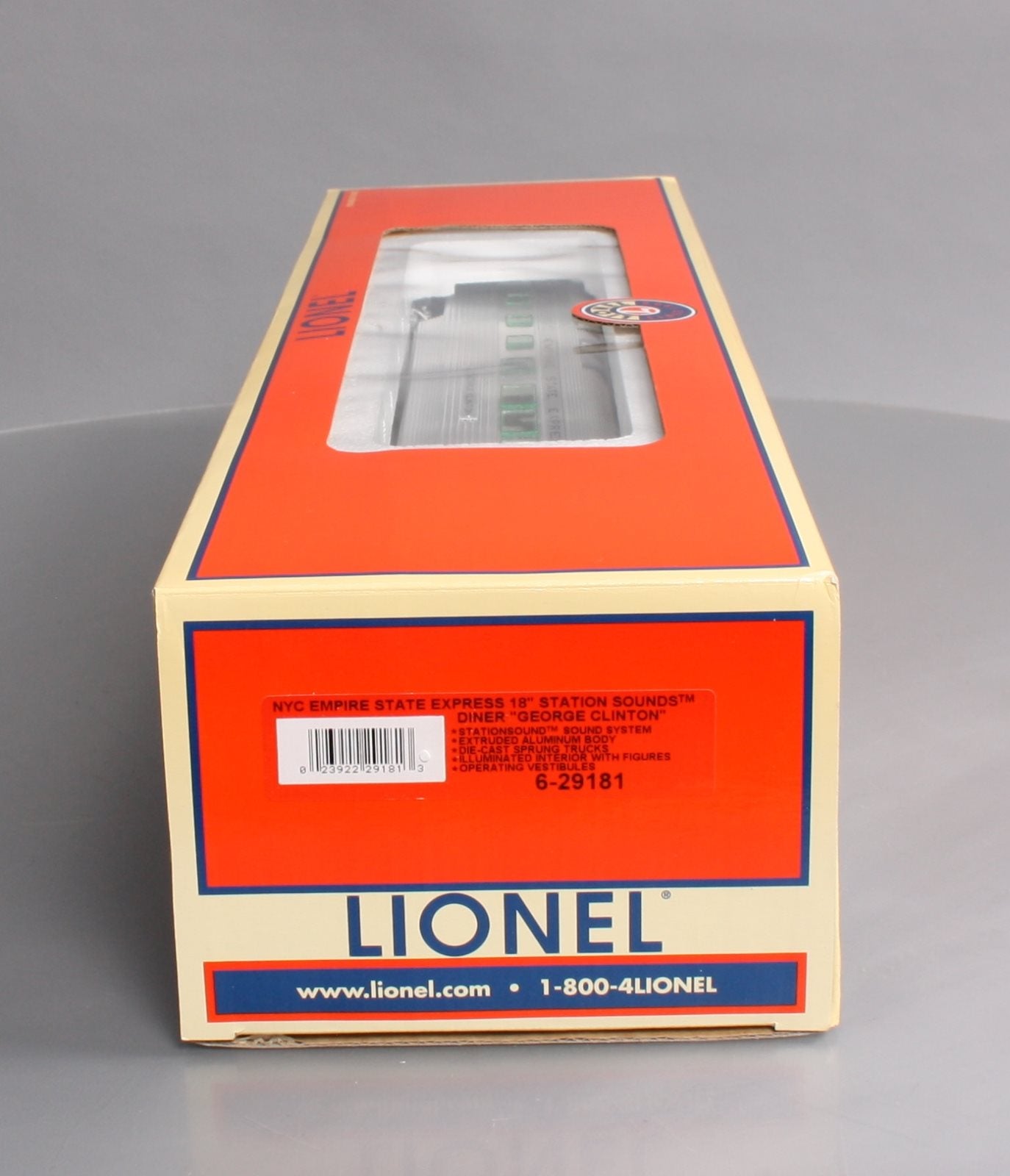 Lionel 6-29181 O New York Central "George Clinton" Diner Car w/ Station Sounds MT/Box