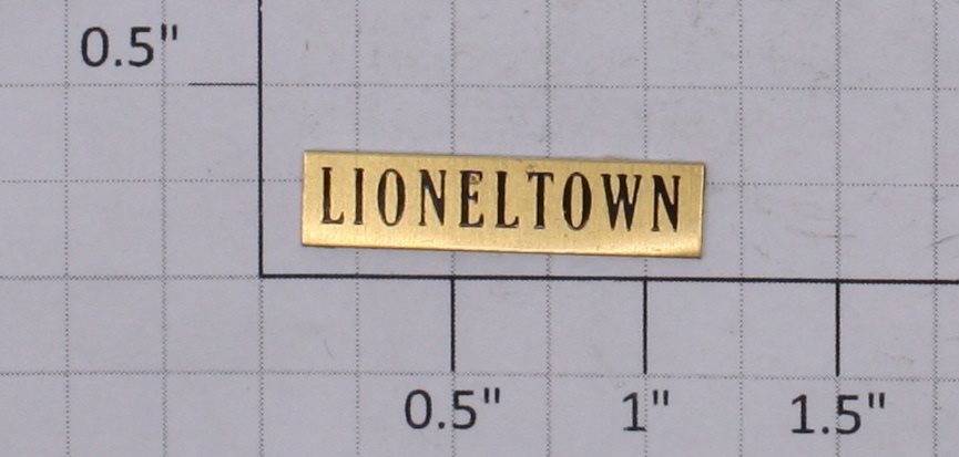 Lionel 127-100 Lioneltown Plate