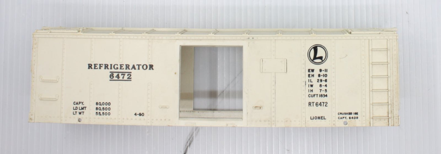 Lionel 6472-1 Refrigerator Car Body Shell without Operating Hatch