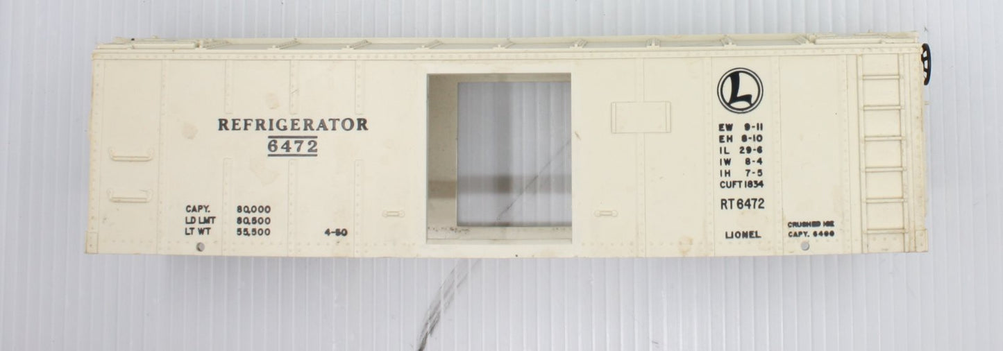 Lionel 6472-1 Refrigerator Car Body Shell without Operating Hatch
