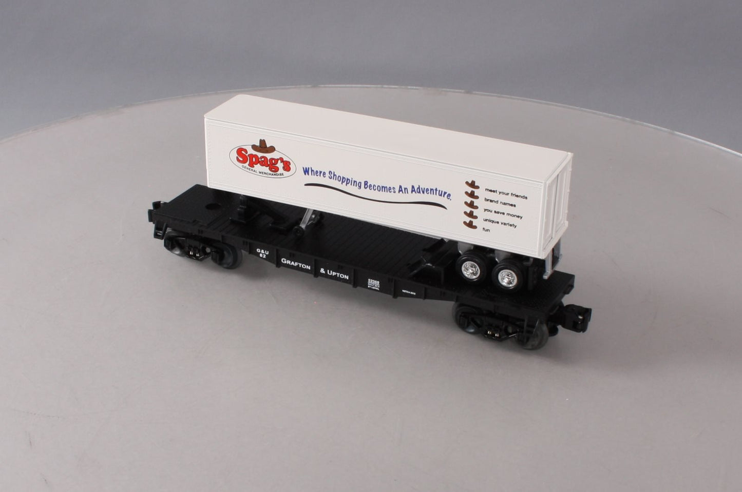 Lionel 6-58522 O Gauge NETCA 2012 Grafton & Upton Flatcar with Spag's Trailer LN/Box