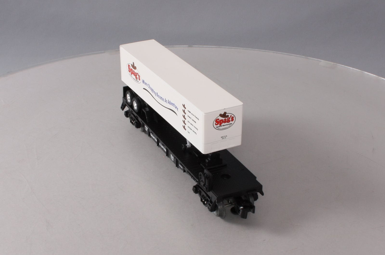 Lionel 6-58522 O Gauge NETCA 2012 Grafton & Upton Flatcar with Spag's Trailer LN/Box