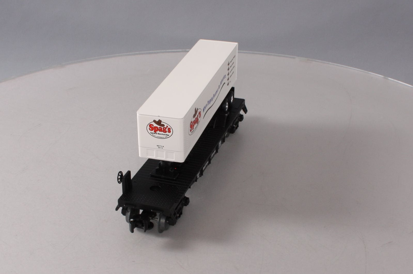 Lionel 6-58522 O Gauge NETCA 2012 Grafton & Upton Flatcar with Spag's Trailer LN/Box