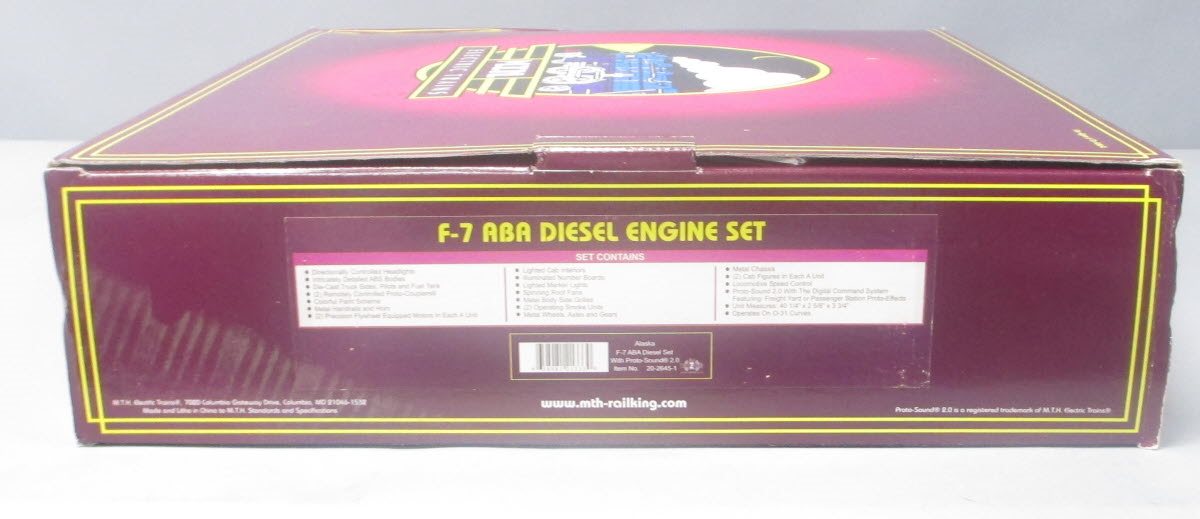 MTH 20-2645-1 O Gauge Alaska F-7 ABA Diesel Engine Set w/PS 2.0 #1502/1506/1517 LN/Box