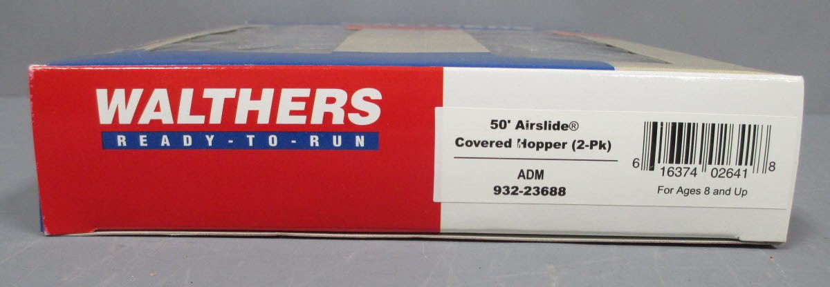 Walthers 932-23688 HO Scale ADM 50' Airslide Covered Hopper (Pack of 2) LN/Box