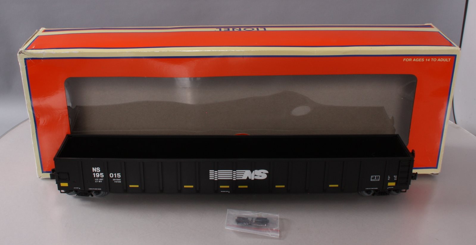 Lionel 6-83320 O Gauge Norfolk Southern 65' Mill Gondola #195015 EX/Box
