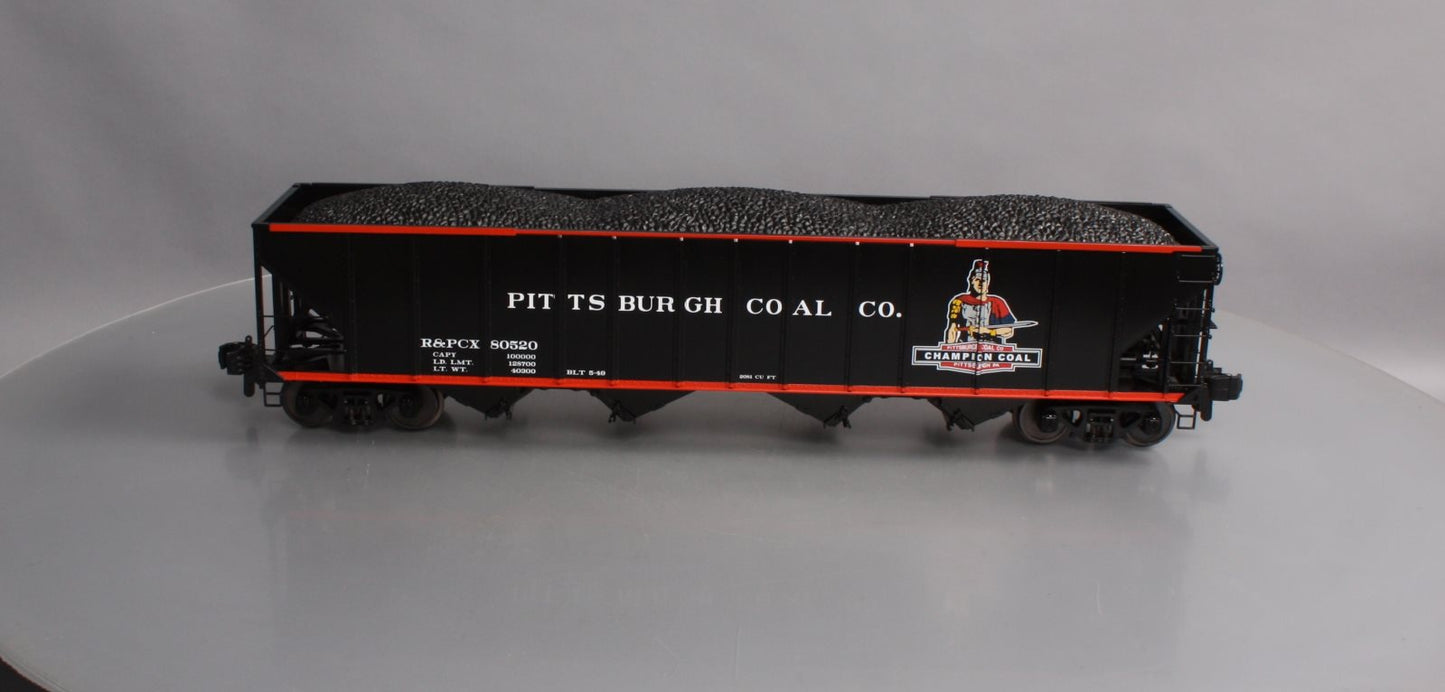 MTH 70-75062 G Scale Pitts Coal Co. Railking 4 Bay Metal Wheels Hopper #80520