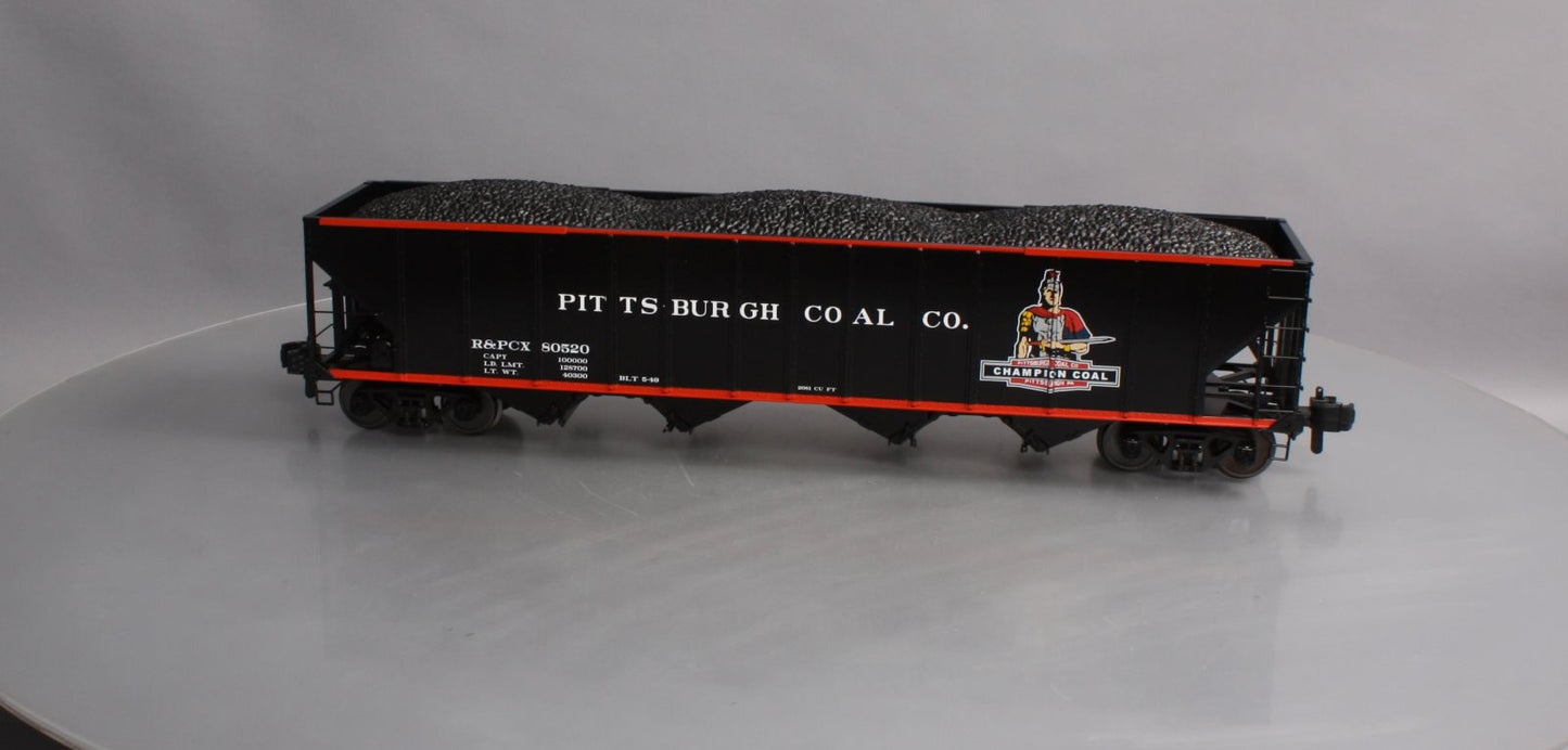 MTH 70-75062 G Scale Pitts Coal Co. Railking 4 Bay Metal Wheels Hopper #80520