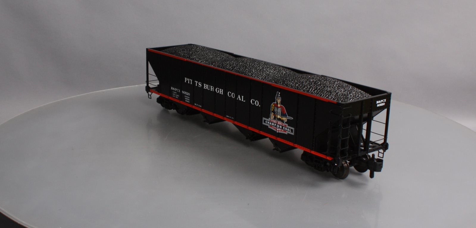 MTH 70-75062 G Scale Pitts Coal Co. Railking 4 Bay Metal Wheels Hopper #80520