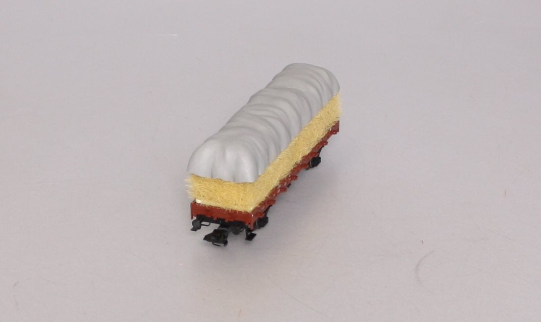 Marklin 46365 HO Scale DB Stake Car with Load of Straw & Loading Gauge LN/Box