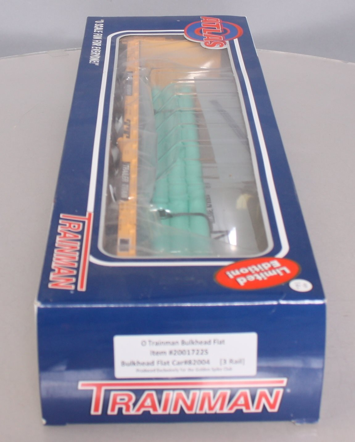 Atlas 2001722S O Gauge Trailer Train Bulkhead Flatcar #82004 (3-Rail) LN/Box