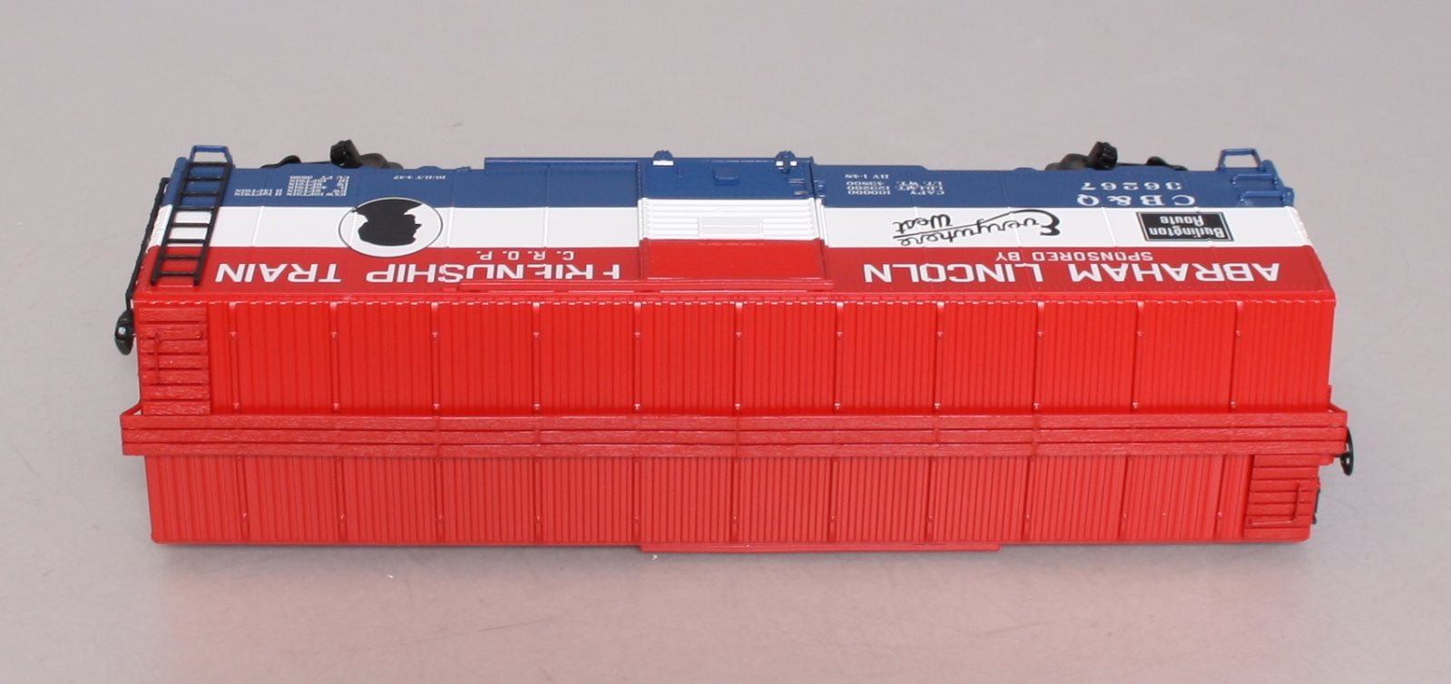 MTH 20-93521 O Gauge CB&Q 1947 Friendship Train 40' AAR Box Car #36267 LN/Box