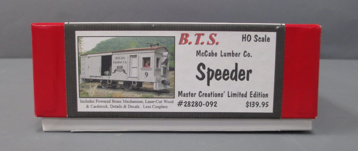 BTS 28280 HO MCcabe Lumber Co. Speeder Standard Gauge Craftsman Kit
