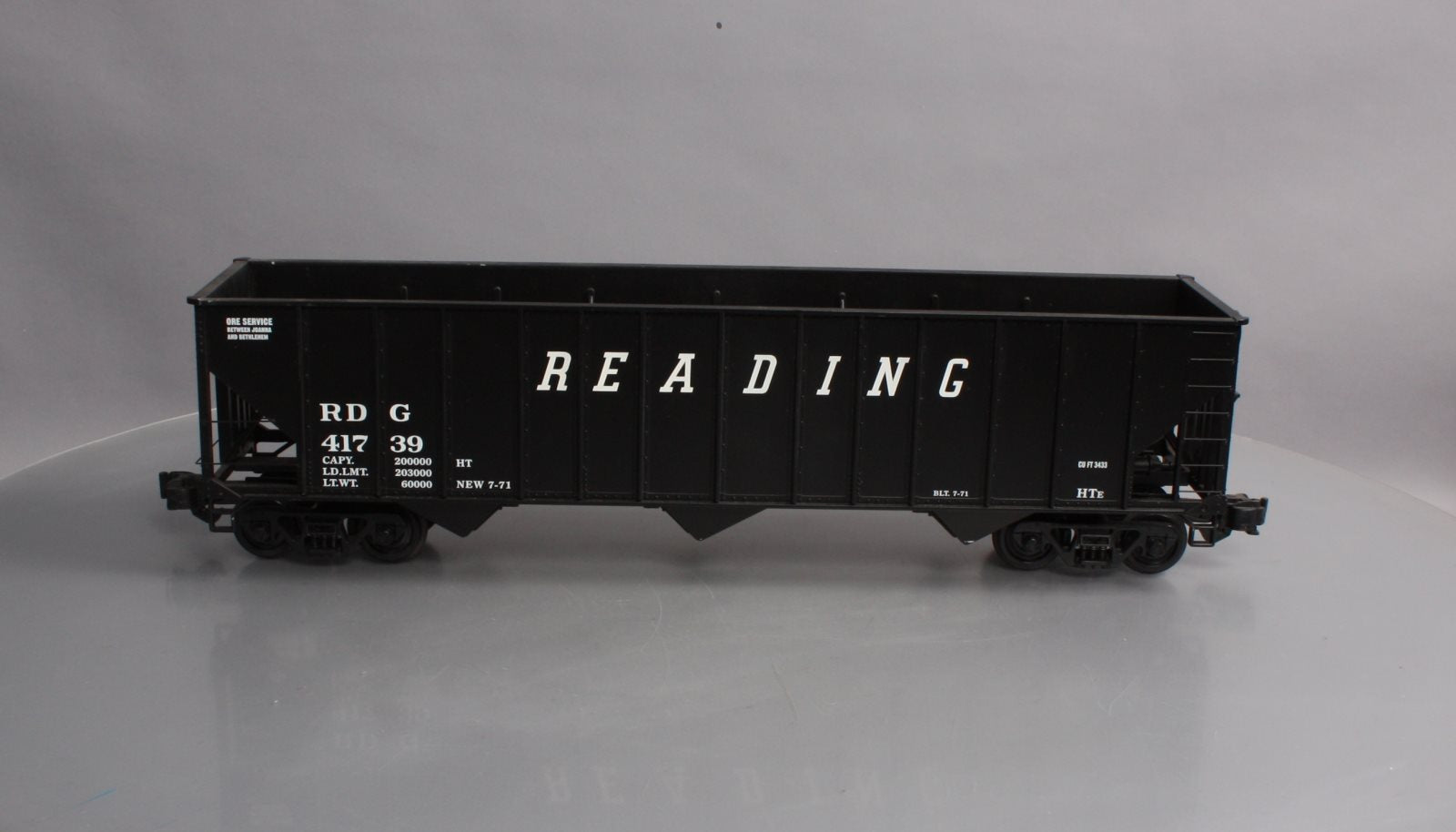 Aristo-Craft 41423 G Scale Reading 3 Bay 100 Ton Coal Hopper #41739 LN/Box