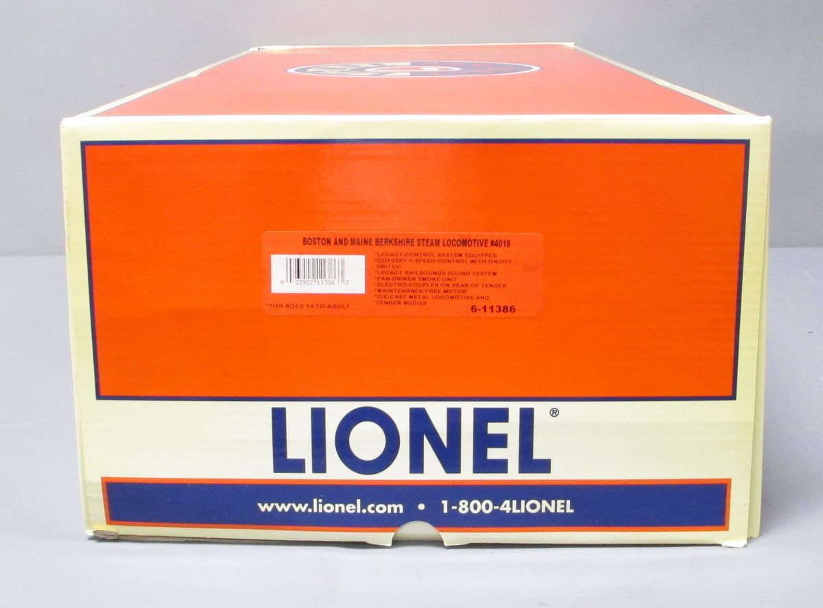 Lionel 6-11386 O Gauge Boston & Maine Berkshire Steam Locomotive & Tender #4018