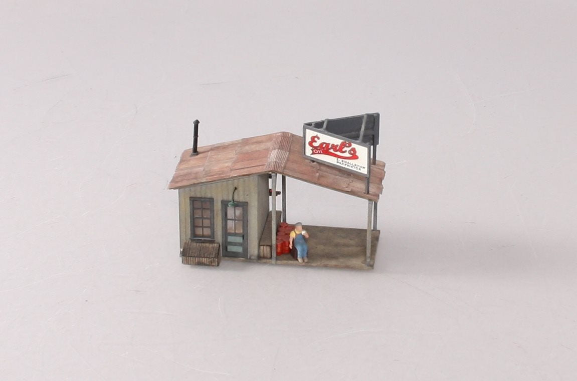 Bar Mills 0802 HO Earls Oil Co. Laser Cut Building - Assembled