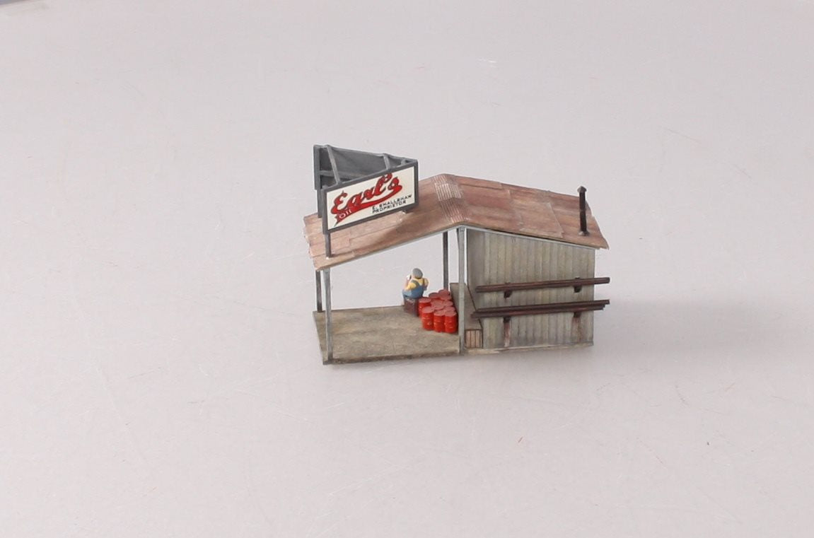 Bar Mills 0802 HO Earls Oil Co. Laser Cut Building - Assembled