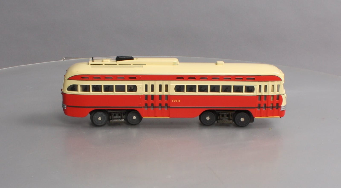 MTH 30-2505-1 O Gauge Pittsburgh PCC Electric Street Car w/PS1 #1713 LN/Box