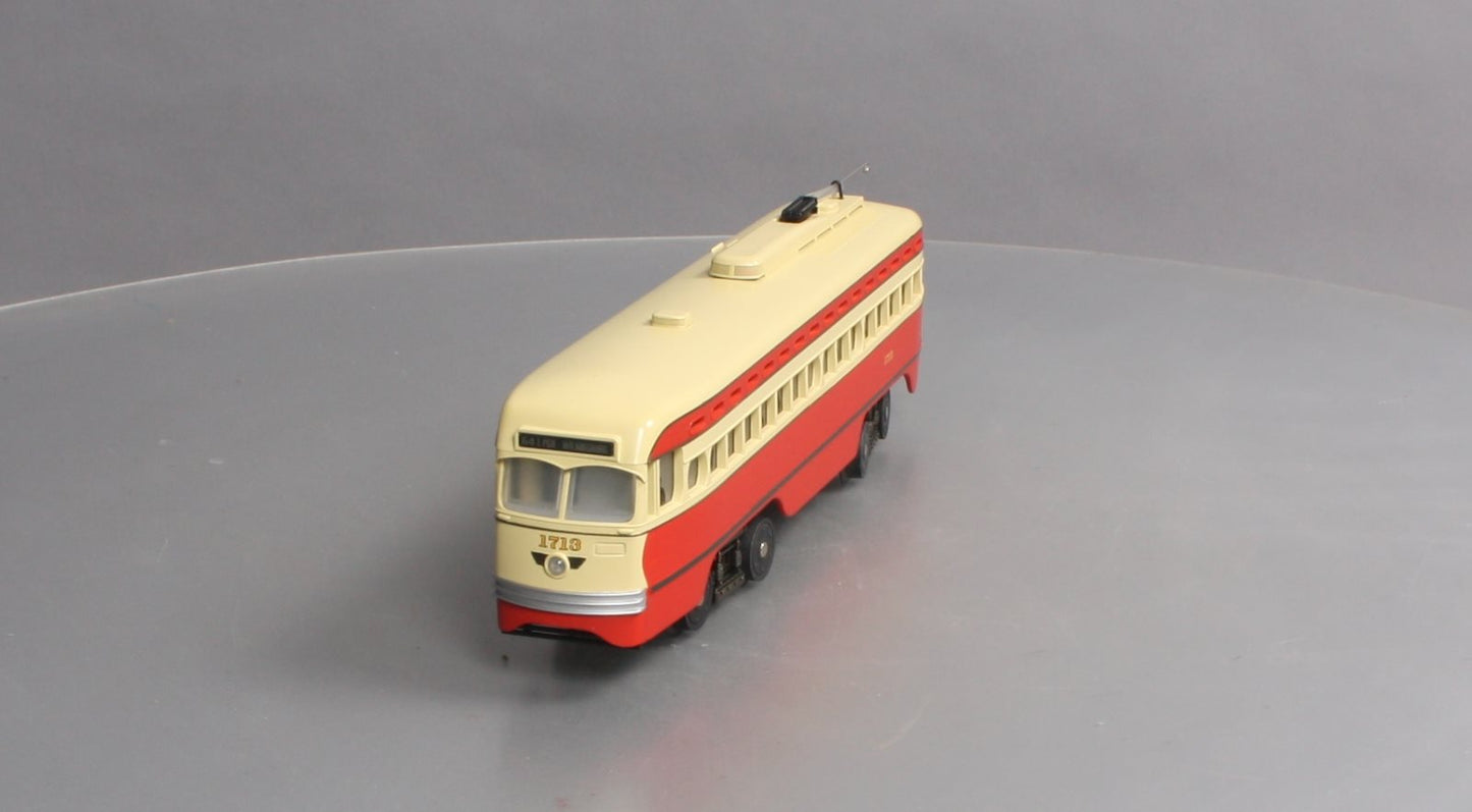 MTH 30-2505-1 O Gauge Pittsburgh PCC Electric Street Car w/PS1 #1713 LN/Box