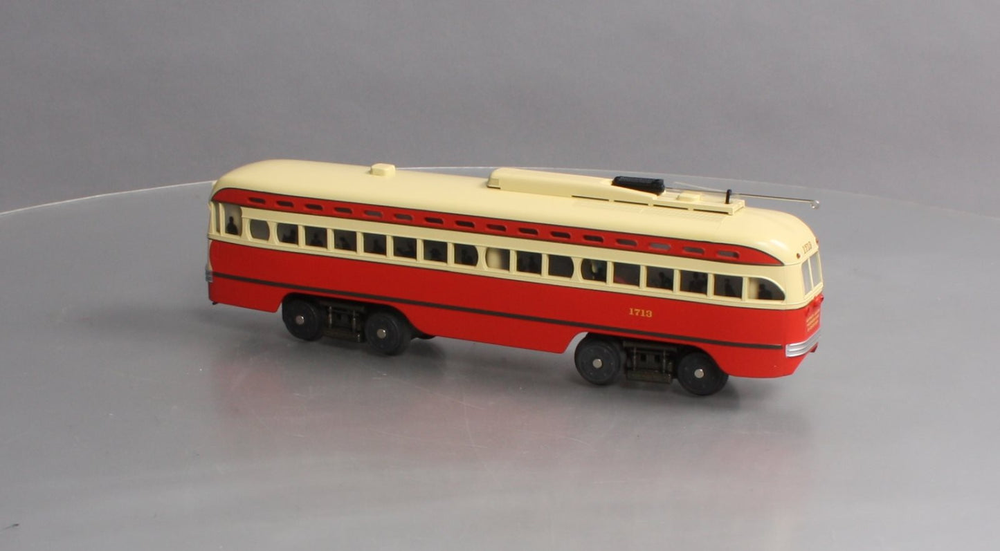 MTH 30-2505-1 O Gauge Pittsburgh PCC Electric Street Car w/PS1 #1713 LN/Box