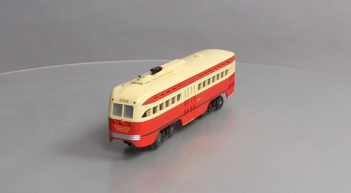 MTH 30-2505-1 O Gauge Pittsburgh PCC Electric Street Car w/PS1 #1713 LN/Box