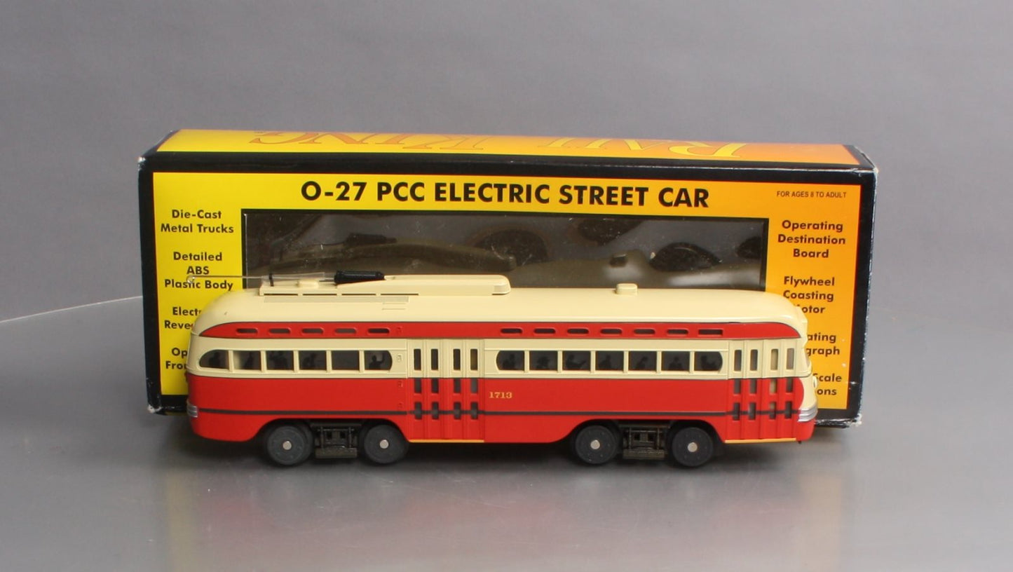 MTH 30-2505-1 O Gauge Pittsburgh PCC Electric Street Car w/PS1 #1713 LN/Box