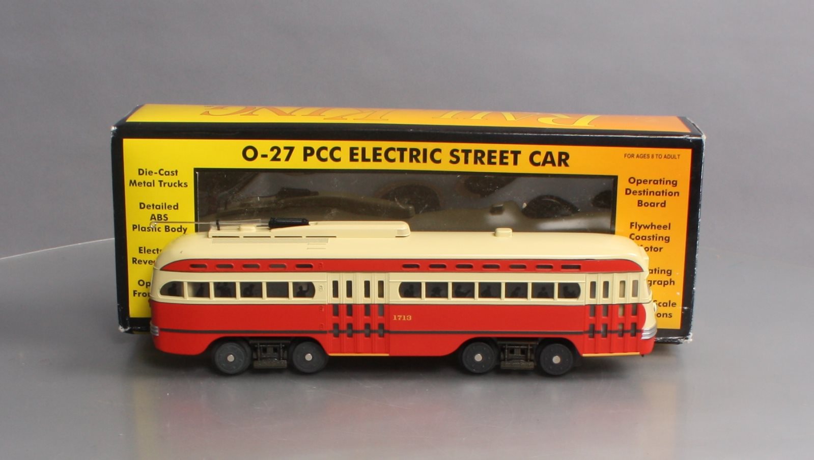 MTH 30-2505-1 O Gauge Pittsburgh PCC Electric Street Car w/PS1 #1713 LN/Box