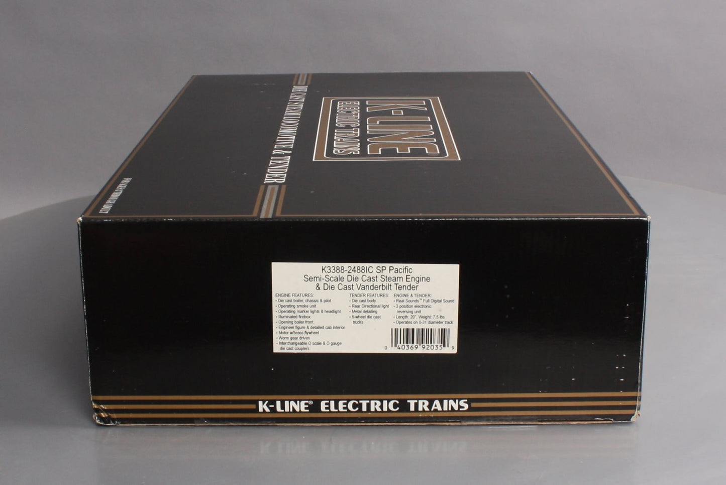K-Line K3388-24881C O Southern Pacific 4-6-2 Steam Locomotive and Tender #24881 EX/Box