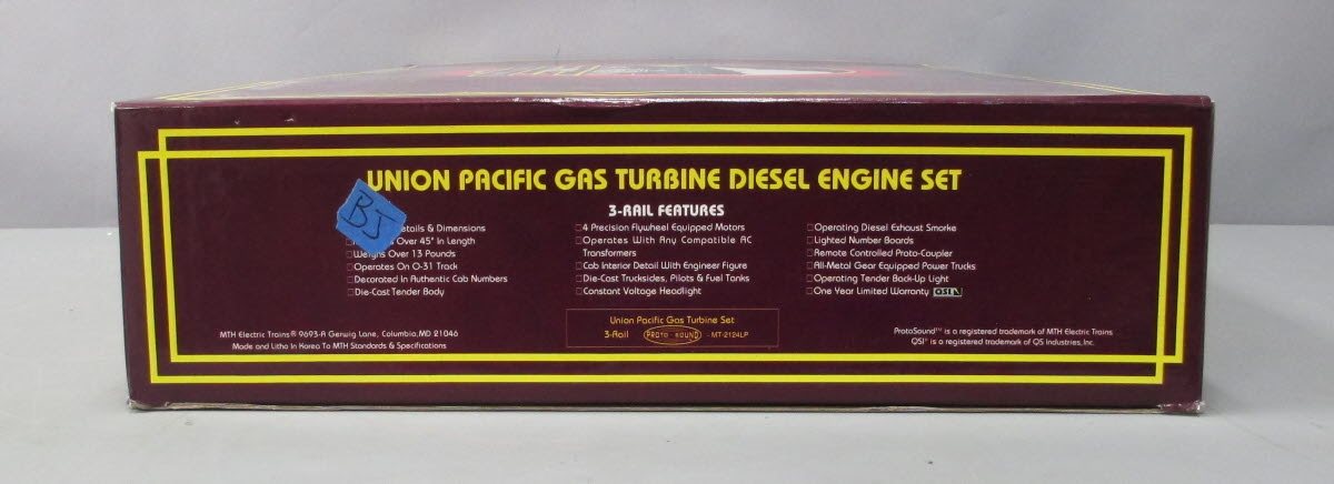 MTH 20-2124-1 UP Gas Turbine Diesel Engine Set #5/5B with ProtoSound (Set of 3) NIB