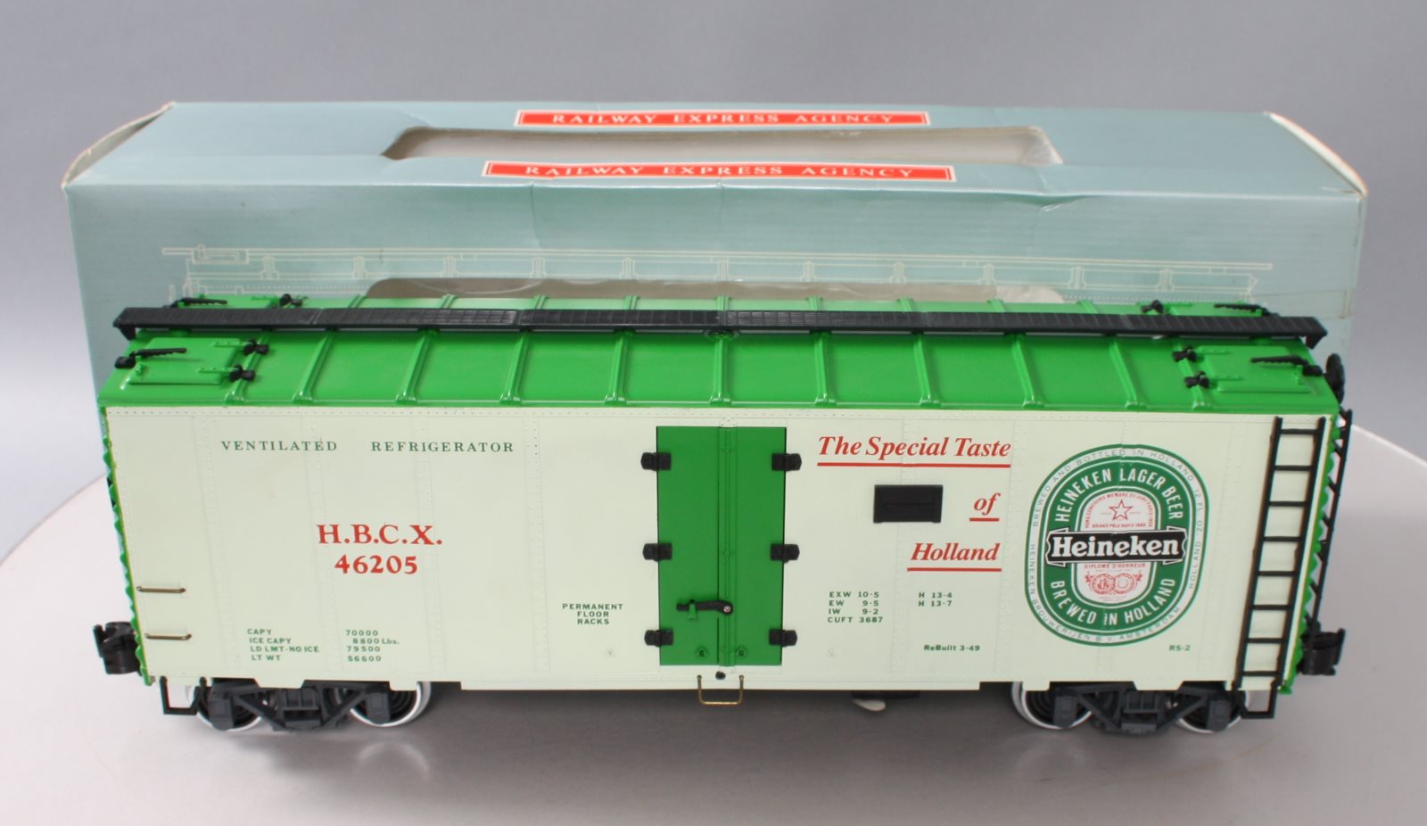 Aristo-Craft 46205 G Scale HBCX Heineken Beer Reefer Car LN/Box