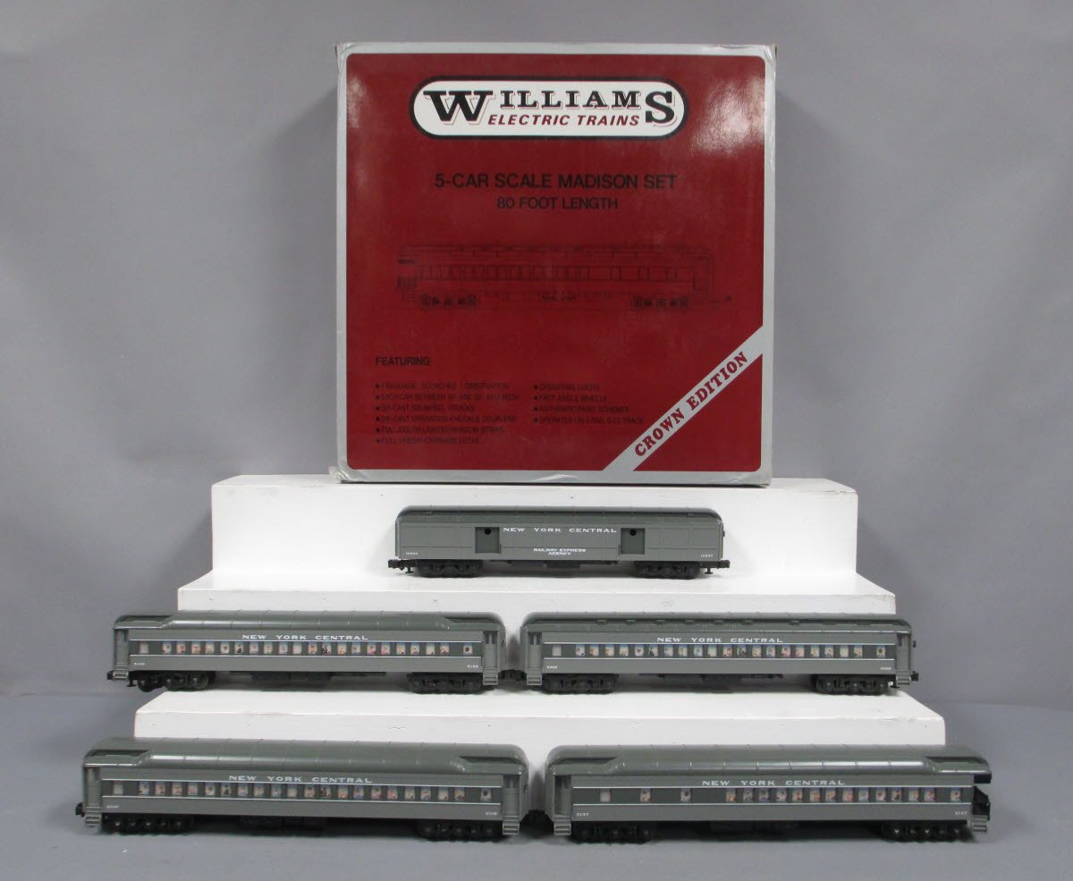 Williams 2700 O Gauge New York Central 80ft. 5-Car Madison Passenger Set 3-Rail LN/Box