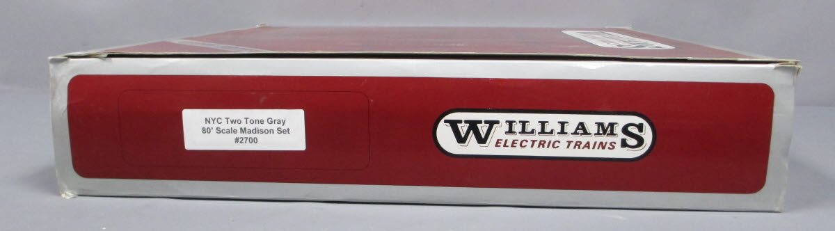 Williams 2700 O Gauge New York Central 80ft. 5-Car Madison Passenger Set 3-Rail LN/Box