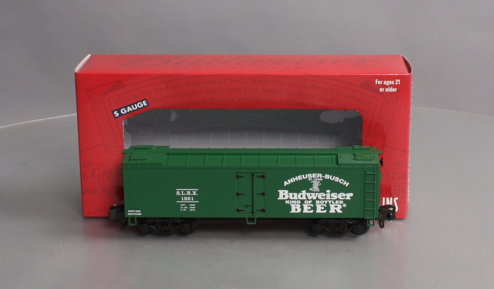 American Flyer 2001016 S Gauge Budweiser Beer Woodside Reefer #1821 LN/Box