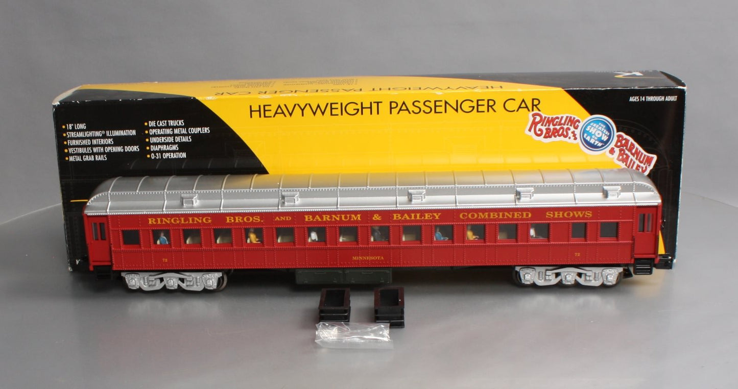 K-Line 6-21690 O Ringling Bros "Minnesota" 18" Heavyweight Coach Car #72 LN/Box