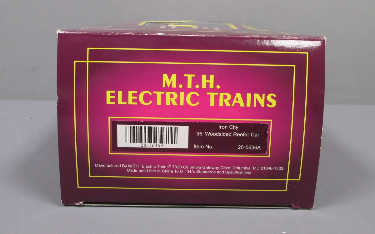 MTH 20-5636A O Gauge Iron City 36' Woodsided Reefer Car EX/Box