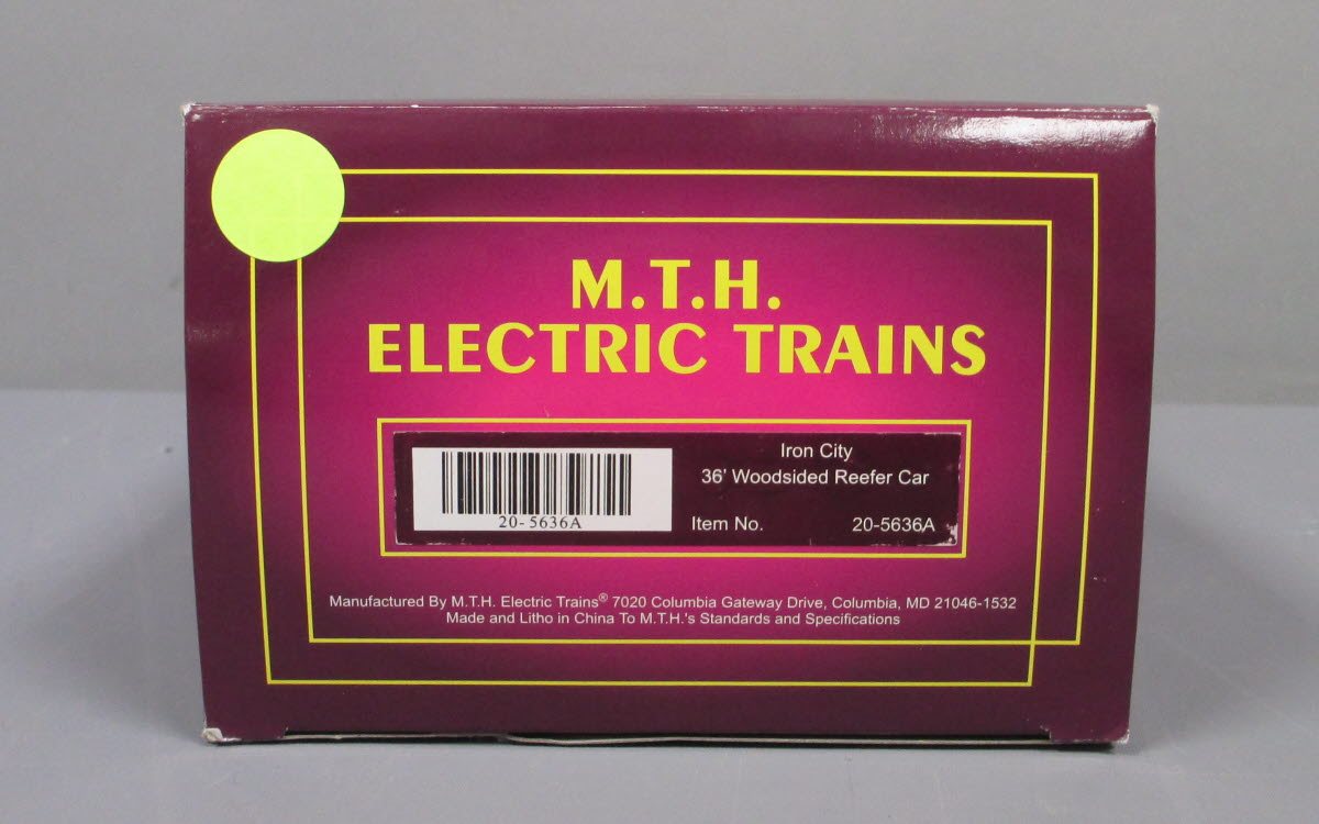 MTH 20-5636A O Gauge Iron City 36' Woodsided Reefer Car EX/Box