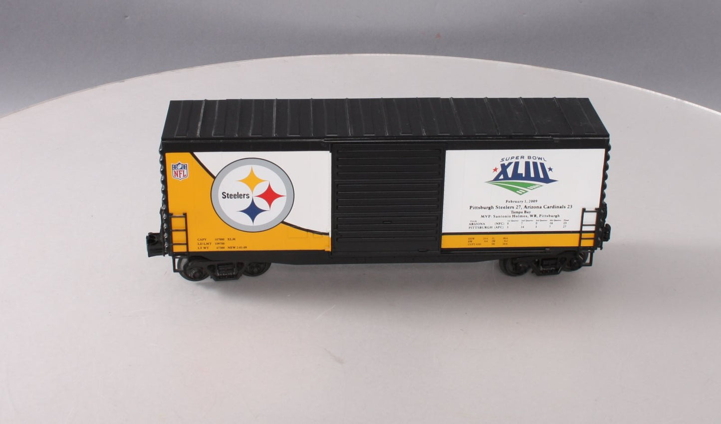MTH 30-74560 "O" Gauge Pittsburgh Steelers 40'High Cube Boxcar LN/Box