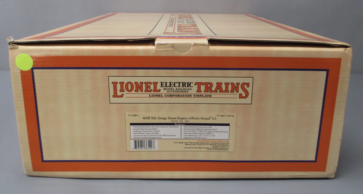 MTH 11-1036-1 400E Std. Gauge Lionel Line Club Steam Locomotive & Tender w/ PS3 NIB